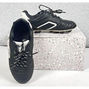 Athletic Works Soccer Cleats Youth 1 Black White All Man Made Shoes Football YTH